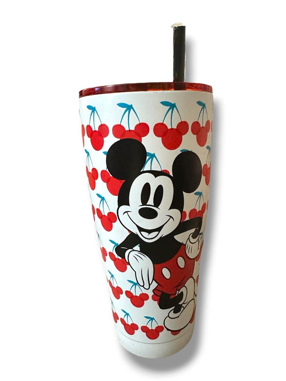 Disney Mickey Mouse Cherry Tumbler + Pair of Hand-Painted Cherry Bowls GIFT SET - Picture 5 of 15